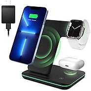 ZEBRE Wireless Charger, 3 in 1 Qi-Certified 15W Fast Charging Dock Compatible with Apple Watch 7 6 5 4 3 2 SE, AirPod...