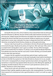 Surgery Residency Personal Statement