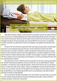 Psychiatry Residency Personal Statement