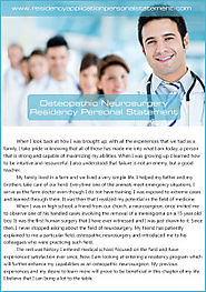 Osteopathic Neurosurgery Residency Personal Statement