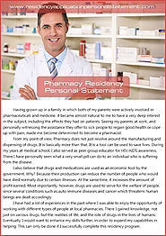 Pharmacy Residency Programs Personal Statement