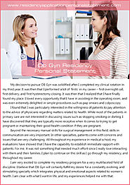 OB GYN Residency Personal Statement