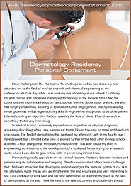 Dermatology Residency Personal Statement