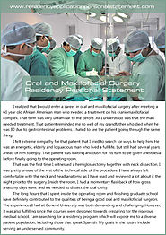 Oral and Maxillofacial Surgery Residency Personal Statement