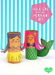 Toilet Roll Crafts: Hula Girl and Mermaid