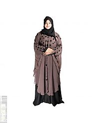 Buy Modest City Beautiful Designer Soft Abaya All Size All Season Beige Art Silk_0453 Online