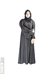 Buy Modest City Beautiful Designer Soft Abaya All Size All Season Black Art Silk_0456 Online