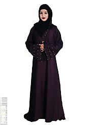 Buy Modest City Beautiful Designer Soft Abaya Purple Art Silk_0651 Online