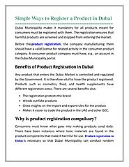 Simple Ways to Register a Product in Dubai