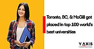Three Canadian universities were placed in top 100 world's best universities