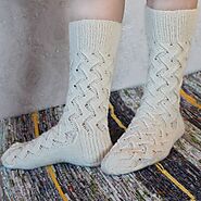 Hand knitted lace socks for women's Us size 8-9