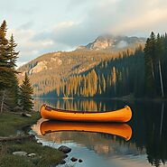 An image of a canoe in the boundary waters canoe area