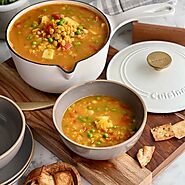 Curried Chickpeas Soup With Pita Croutons By Chip and Kale