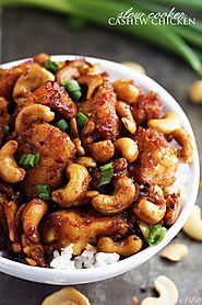 Slow Cooker Cashew Chicken - Serve over steamed white rice.