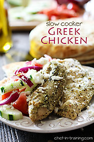 Slow Cooker Greek Chicken because we love Greek food!