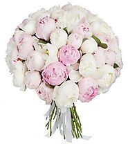 Fresh Romantic Pink And White Peony Bouquet | Delivered Flowers