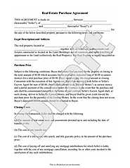 Free Real Estate Purchase Agreement | Free to Print, Save & Download