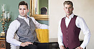 Tuxedo Vests For Wedding, Formal Red Vest With Tie & Pocket Square.