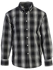 Gioberti Men's Long Sleeve Plaid Button Down Shirt, Black / White Grad – GIOBERTI