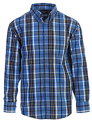 Gioberti Men's Long Sleeve Plaid Button Down Shirt, Blue / Navy / Whit – GIOBERTI