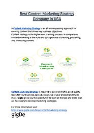 Best Content Marketing Strategy Company In USA