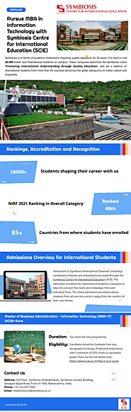 Pursue MBA in Information Technology with Symbiosis Centre for International Education (SCIE)