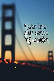 Never lose your sense of wonder