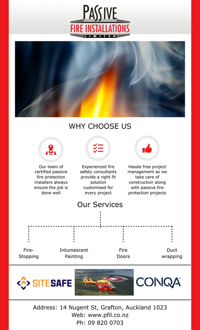 This Infographic is designed by Passive Fire Installations Limited