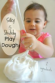 Silky and stretchy play dough using 2 ingredients - Laughing Kids Learn