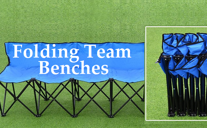 Wenqik 2 Pcs Portable Team Bench Foldable Team Sports Bench With Carry Bag Waterproof Folding Sideline Chairs For Sports Outdoor Soccer
