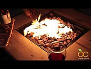 Orange Casual丨Mehana Collection丨Outdoor Propane Fire Pit Table, 28 Inch Square, w/ Waterproof Cover