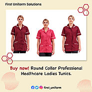 Round Collar Neck Professional Healthcare Tunics for Women
