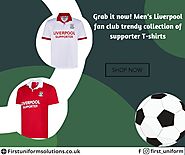 Men’s Liverpool Fan Club Football Supporter Short Sleeve Tee Shirt with Embroidered and Printed Logo Size S to 3XL