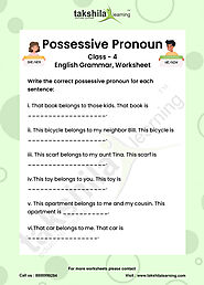 Possessive Pronoun Worksheet class 4