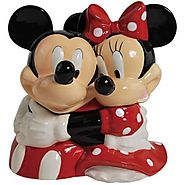 Westland Giftware Ceramic Cookie Jar, Mickey and Minnie Hugging, Multicolor