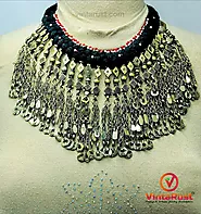 Website at https://vintarust.com/products/long-dangling-tassels-necklace