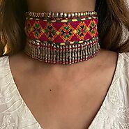 Afghan Classic Choker, Vintage Handmade Afghan Choker Necklace – Vintarust