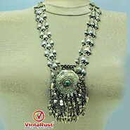 Tribal Boho Vintage Silver Kuchi Massive Necklace – Vintarust