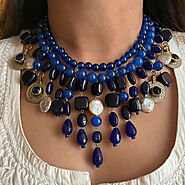 Handcrafted Lapis Choker Mala Necklace With Vintage Coins – Vintarust