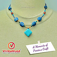 Lapis and Turquoise Beaded Necklace – Vintarust