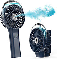 Portable Handheld Misting Fan, 3000mAh Rechargeable Mist Fan- Up to 10h Cooling & 1h Misting, Battery Operated Spray ...