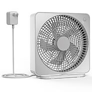Panergy® Panergy 10 Inch Box Fan, 3 Strong Speeds, Aromatherapy Function, AC Adapter Powered Electric Fan, Air Circul...