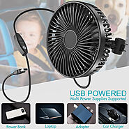Panergy® Car Fan,Automobile Cooling Fan for Backseat, 6-inch USB Car Seat Fan,3 Speeds Strong Airflow, 360° Rotation ...