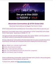 GITEX Global 2022 at Blockchain Commodities Gears