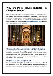 Why Moral Values are Important in Christian School