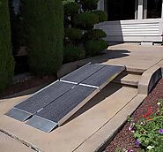 Portable wheelchair ramps and folding ramps.