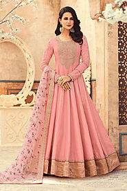 Buy Blush Pink Anarkali Suit Online at Like A Diva