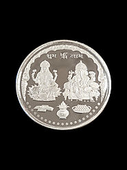 10 gram pure silver coin from India with Lakshmi & Ganesh for Diwali and Dhanteras | Krishna Collections Canada