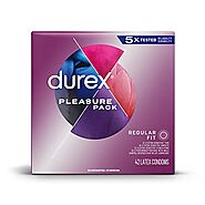 Durex Pleasure Pack Assorted Condoms, Exciting Mix of Sensation and Stimulation, Natural Rubber Latex Condoms for Men...