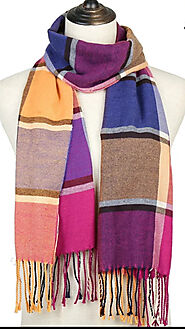 Cashmere Blend Plaid Scarfs For Men & Women For Sale | 50%Off